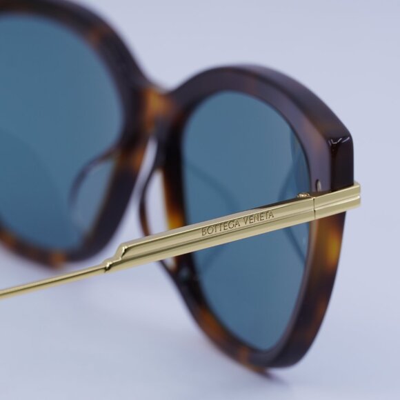 ?️ New Bottega Veneta BV1296SA 003 Sunglasses - Havana/Gold Frame, Green Lenses main image 8